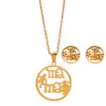 Dalee Stainless Steel Mama Σετ Κολιέ & Σκουλαρίκια (REF05434)