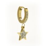 InoPlus Borghetti Pharma Σκουλαρίκια Κρίκος με Αστέρι Χρυσό, 0826