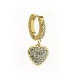 InoPlus Borghetti Pharma Σκουλαρίκια Κρίκος με Καρδιά Χρυσό, 0823