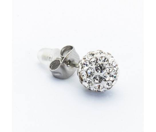 borghetti acciaio fouskes Borghetti Pharma Υποαλλεργικά Σκουλαρίκια Φούσκες Λευκές, 2τμχ (ΚΩΔ: FRD-B18) - Image 1