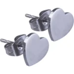 Inoplus, Υποαλλεργικά Σκουλαρίκια Καρδούλα Από Ατσάλι Ασημί 2τμχ