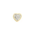 InoPlus Borghetti Art 0831 Cuore Oro Strass Σκουλαρίκι Από Ανοξείδωτο Ατσάλι 1 ζευγάρι