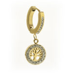 Inoplus Borghetti Pharma Υποαλλεργικά Σκουλαρίκια Κρεμαστά Χρυσά με Σχήμα Δέντρο 0825 1 Ζευγάρι