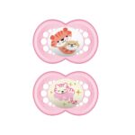 MAM – Day & Night Πιπίλα με Θηλή Σιλικόνης 6-16m 2τμχ Ροζ