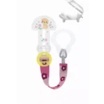 MAM Clip it! & Cover Κορδέλα Στήριξης Πιπίλας Με Καπάκι 0m+ Χρώμα Ροζ, 1τμχ