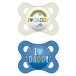 Πιπίλες Ορθοδοντικές Ι love Daddy 115SB1 (Σετ 2τμχ) 2-6 Μηνών Blue Mam