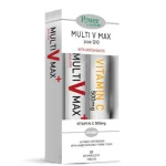 1+1 Power Health - Power of Nature Multi V Max with Stevia-Συμπλήρωμα Διατροφής με Βιταμίνες & Συνένζυμο Q10, 20 Αναβράζοντα Δισκία & ΔΩΡΟ Vitamin C 500mg, 20 Αναβράζοντα Δισκία