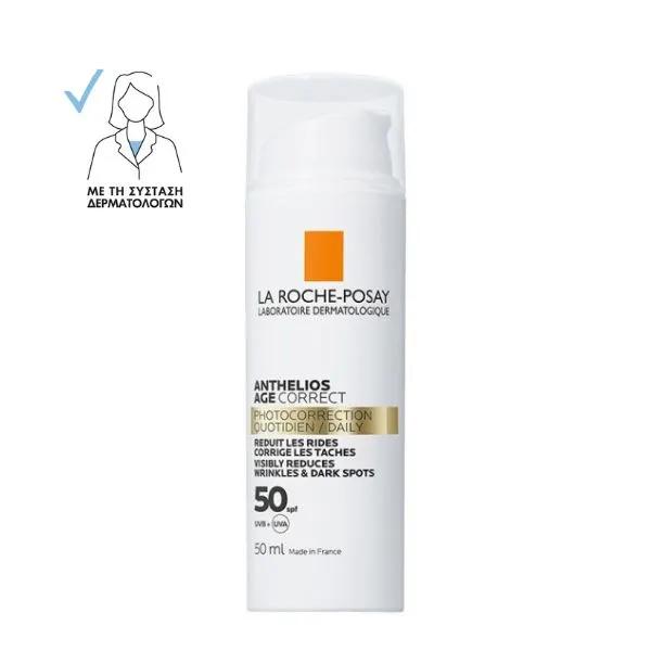 laroche posay αντιγηραντικη και κατα των παναδων La Roche Posay Anthelios Age Correct SPF50 50 ml - Image 1