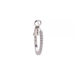 Borghetti Pharma Stainless Steel Σκουλαρίκια Κρίκοι Ασημί με Στρασάκια, 1 ζευγάρι