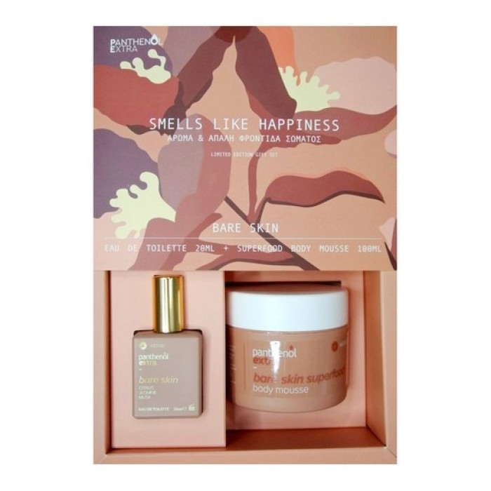 panthenol extra smells like happiness Medisei Panthenol extra Bare Skin promo eau de toilette 20ml με Body Mousse 100ml - Image 1