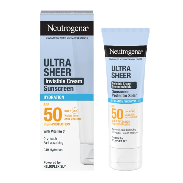 neutrogena ultra sheer invisible cream 1 Neutrogena Ultra Sheer Invisible Cream Hydration, Αντηλιακή Κρέμα Προσώπου SPF50 για 24ωρη Ενυδάτωση, 50ml - Image 1