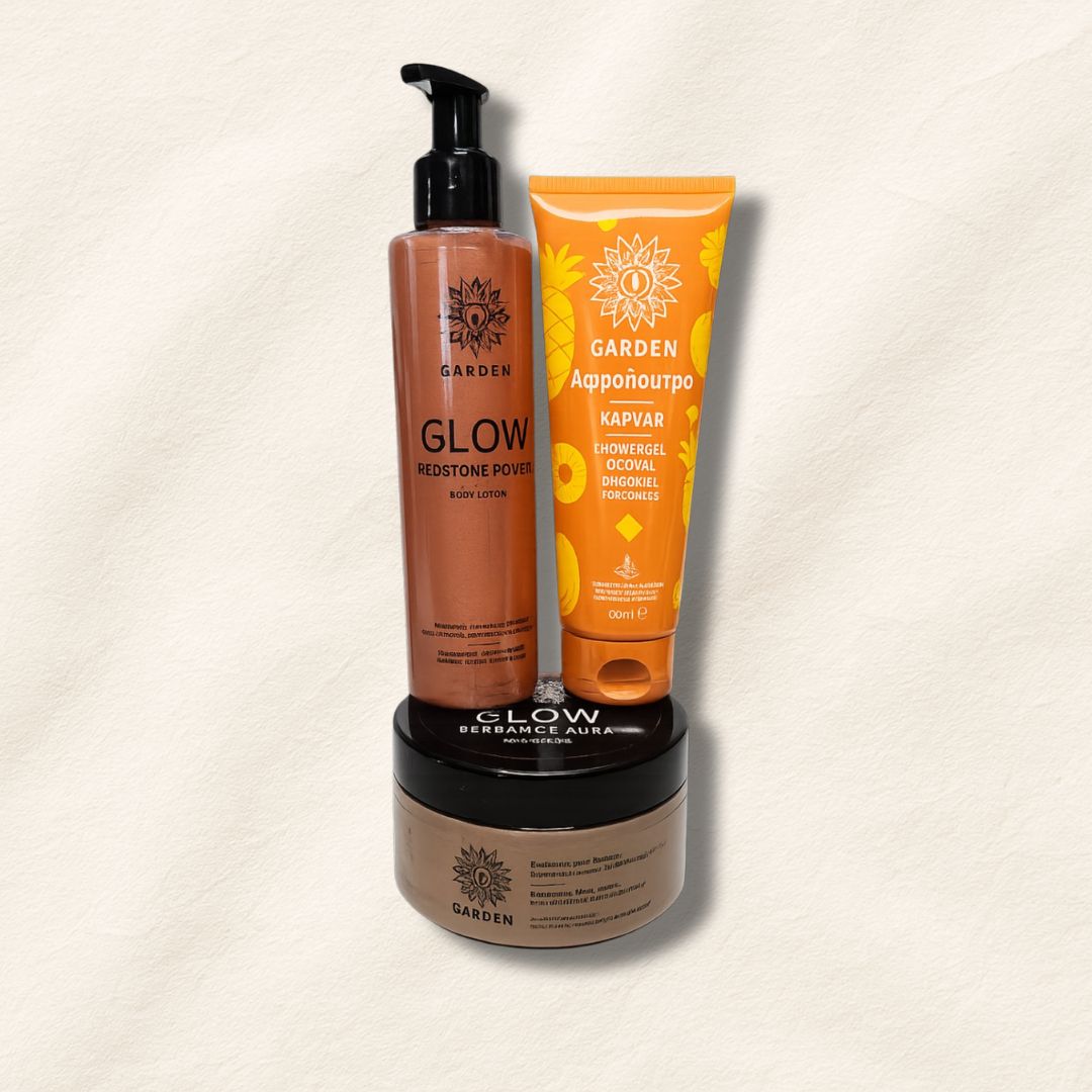 garden glow GARDEN PROMO Glow Body Lotion Bronzing Shimmer 200 ml + Αφρόλουτρο Καρύδα 100ml +Glow Body Souffle 200 ml - Image 1