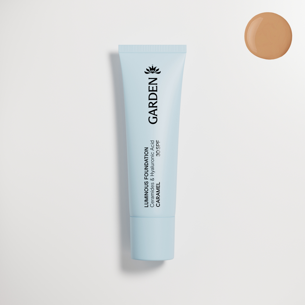 MAKE UP FOUNDATION CARAMEL 3 GARDEN Luminous Foundation 30SPF με Υαλουρονικό Οξύ και Ceramides 105 Caramel -30ml - Image 1